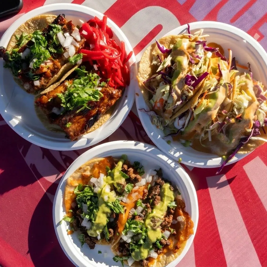Taco platters, sides and aguas frescas spread for a party